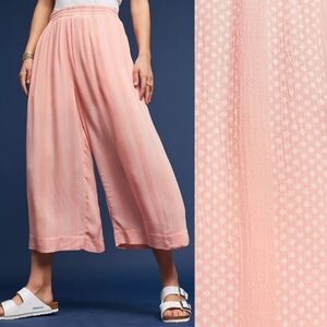 Maeve Elegant Pink Polka Dot Palazzo cullote Pants S